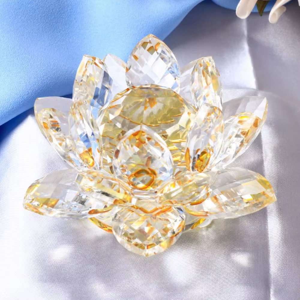 Crystal Lotus Flower Figurine Home