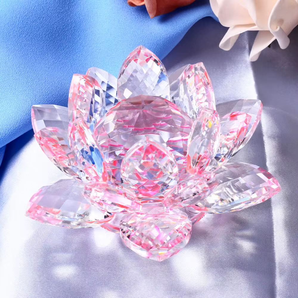 Crystal Lotus Flower Figurine Home