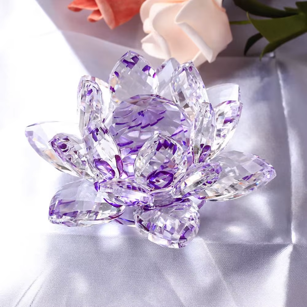 Crystal Lotus Flower Figurine Home
