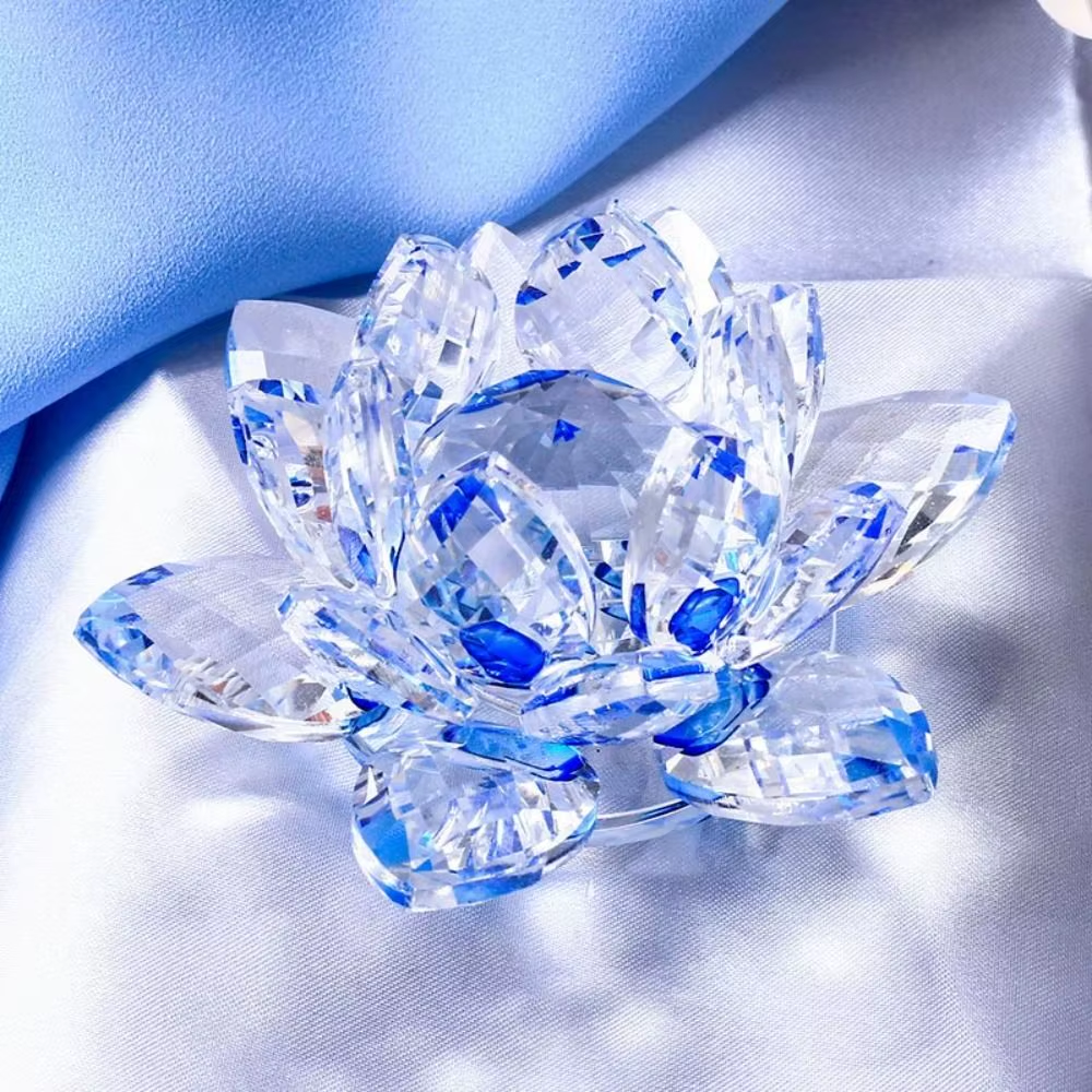 Crystal Lotus Flower Figurine Home
