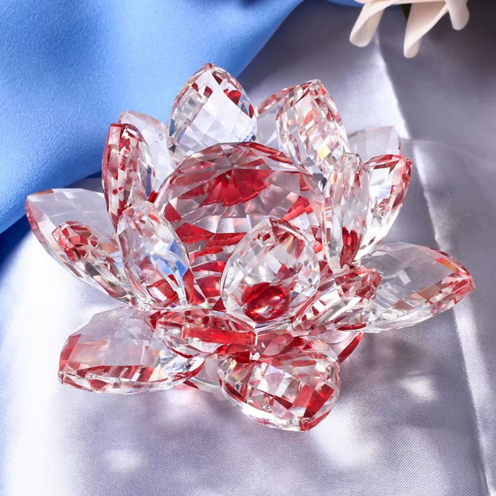 Crystal Lotus Flower Figurine Home