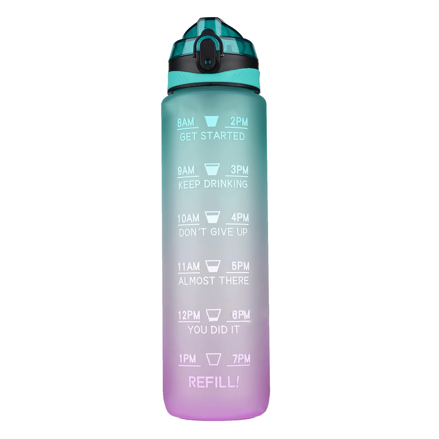 Motivational Tritan Water Bottle with Time Marker Leakproof
