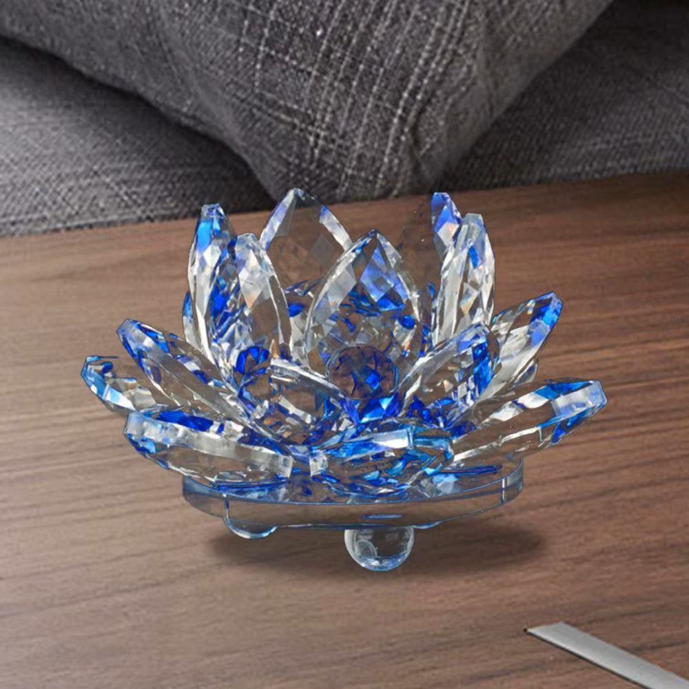 Crystal Lotus Flower Figurine Home