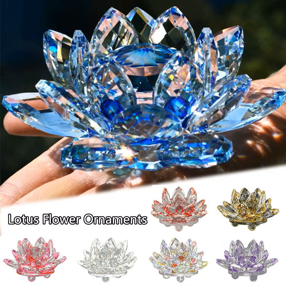 Crystal Lotus Flower Figurine Home