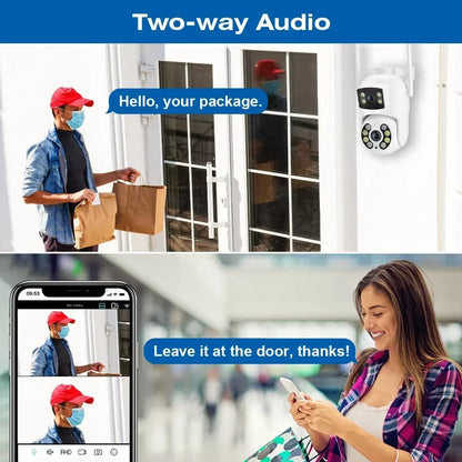 TAITAS 8MP 4K PTZ Wifi Camera with Dual Lens Dual Screens AI Human Detection Wireless Outdoor CCTV Security IP Camera Ziicam