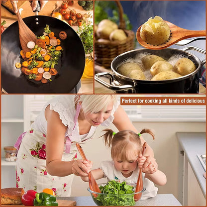 9 PCS Wooden Spoons for Cooking