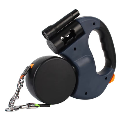 3M with Flashlight Waste Bag Box Dual Dog Leash Pet Supplies Auto Retractable Double-Ended Traction Rope Roulette