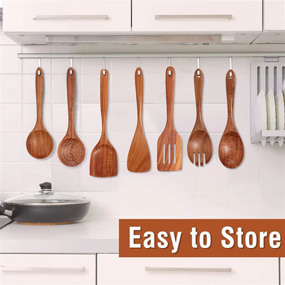9 PCS Wooden Spoons for Cooking