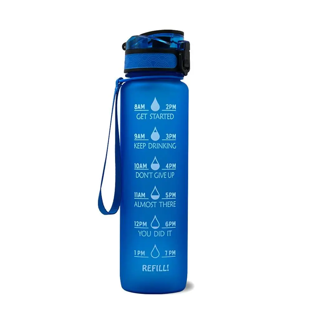 Motivational Tritan Water Bottle with Time Marker Leakproof