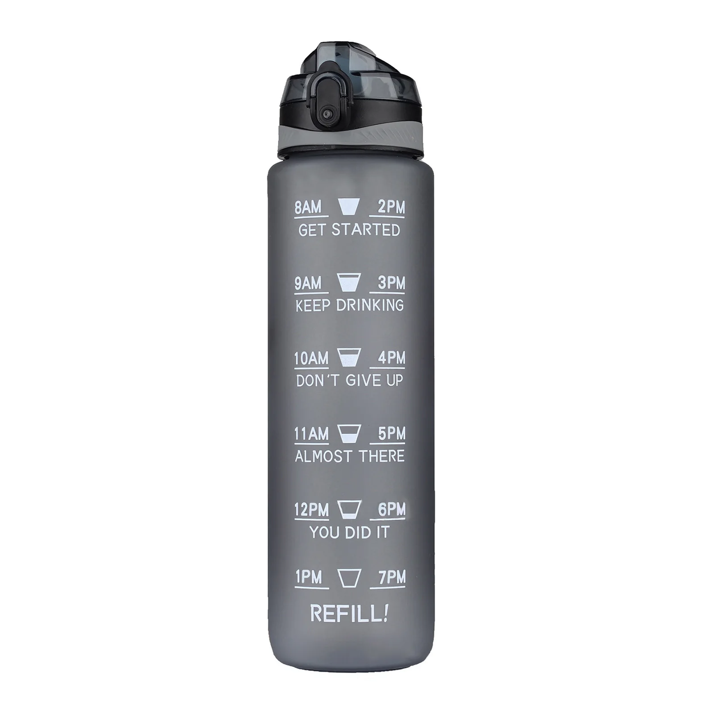Motivational Tritan Water Bottle with Time Marker Leakproof