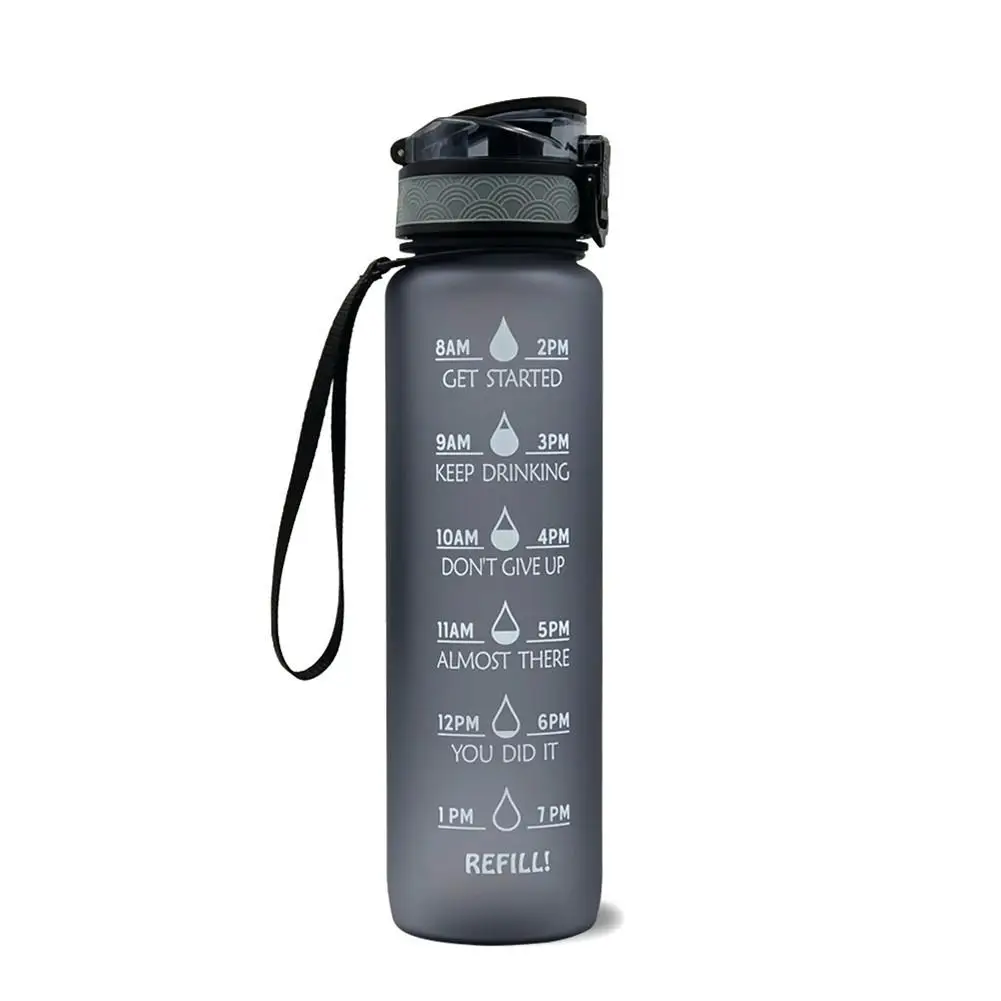 Motivational Tritan Water Bottle with Time Marker Leakproof