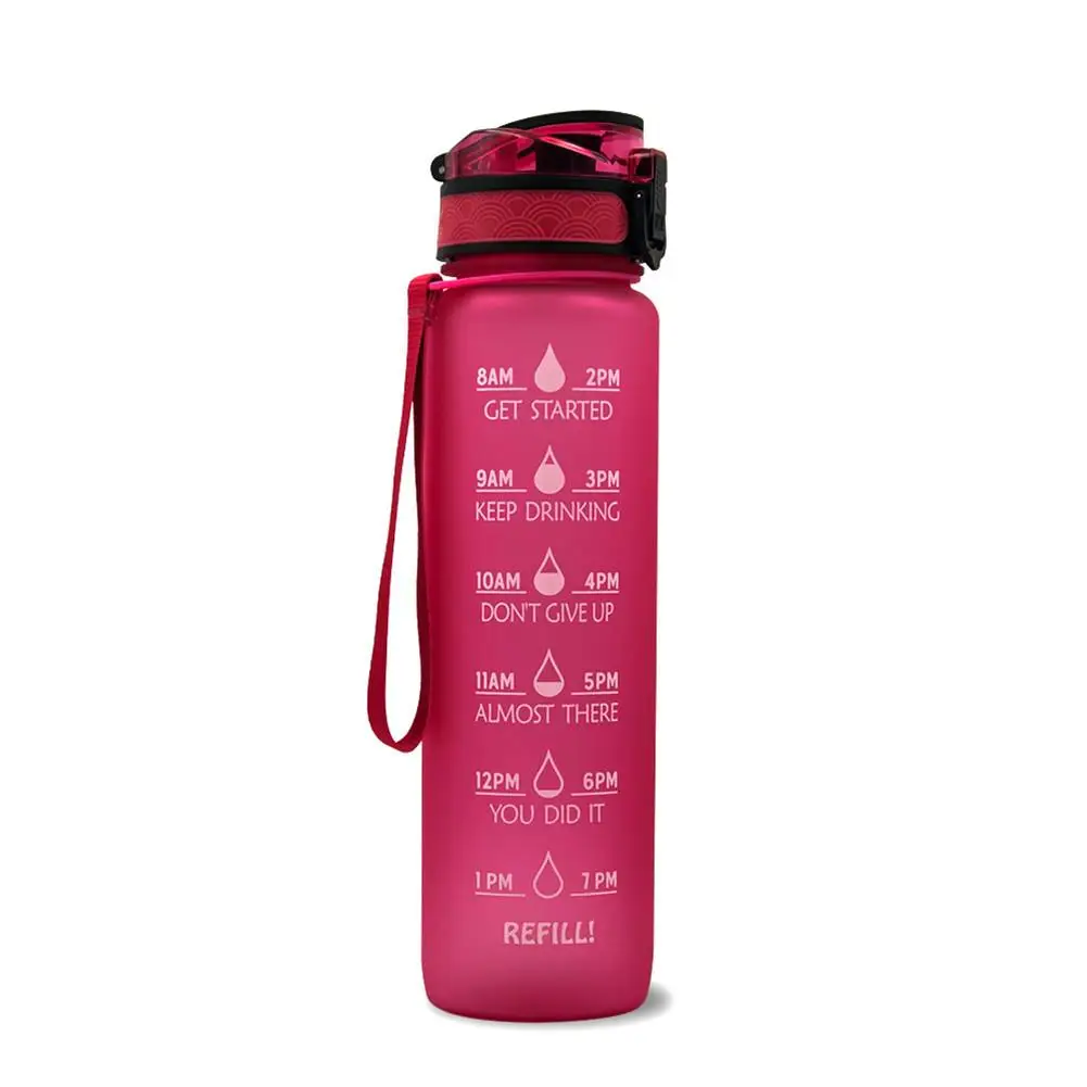 Motivational Tritan Water Bottle with Time Marker Leakproof