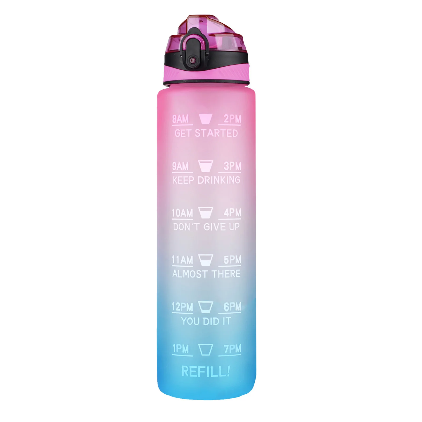 Motivational Tritan Water Bottle with Time Marker Leakproof