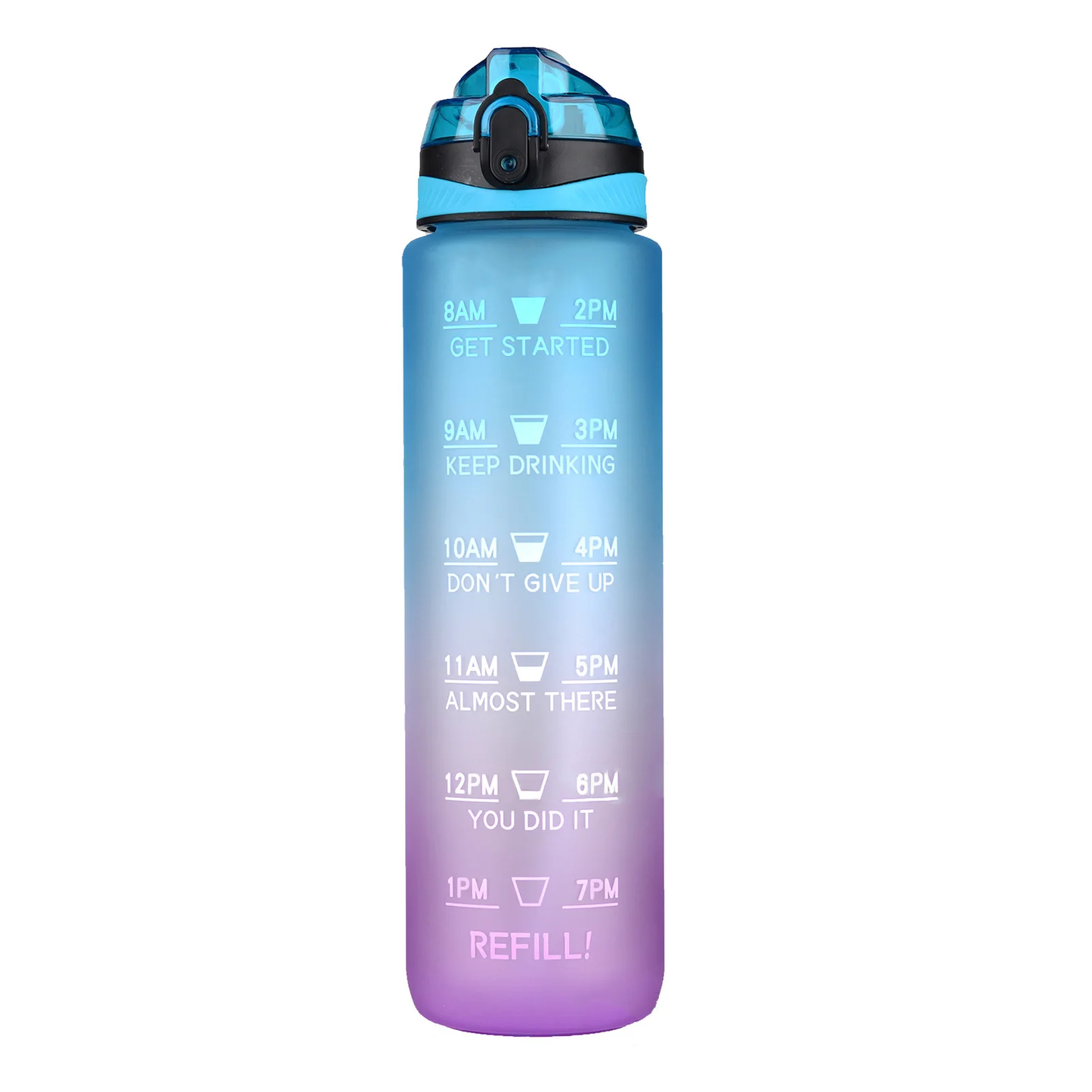 Motivational Tritan Water Bottle with Time Marker Leakproof