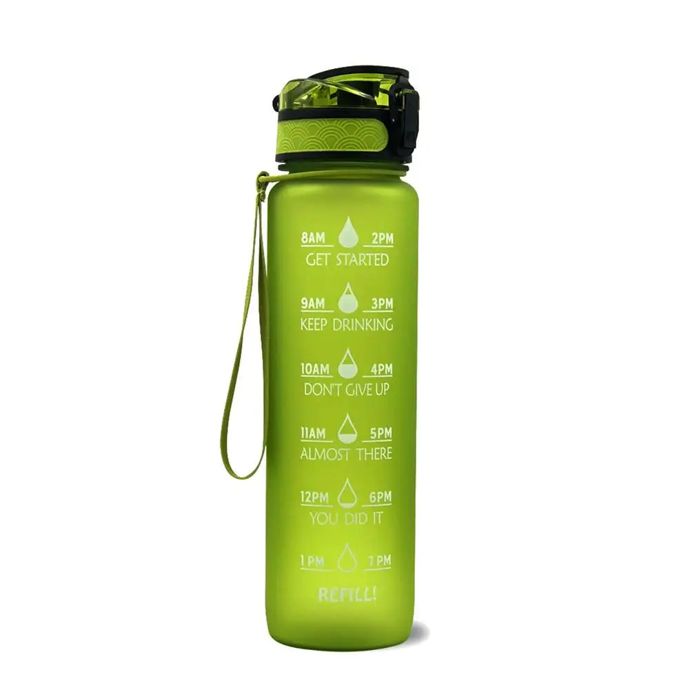 Motivational Tritan Water Bottle with Time Marker Leakproof
