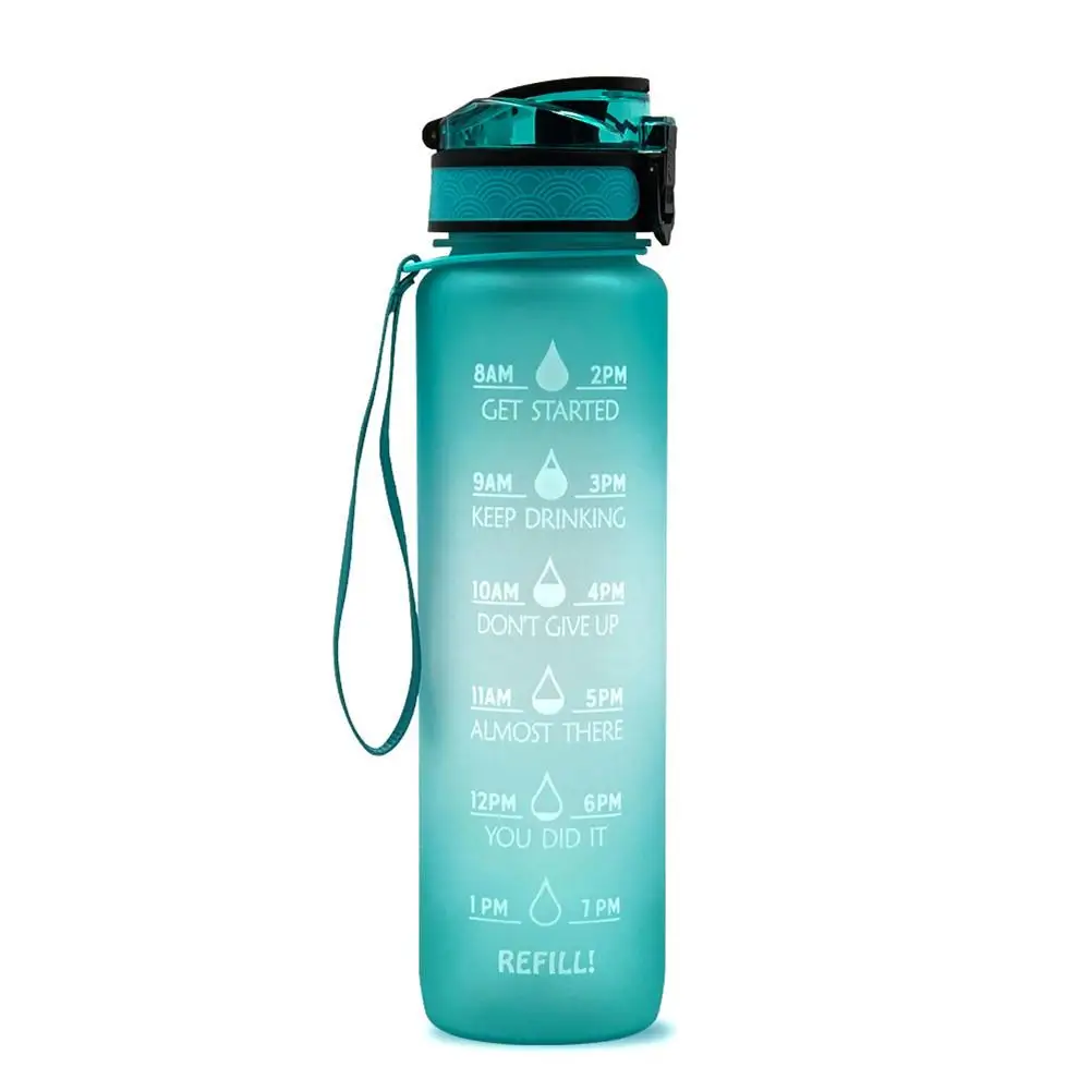 Motivational Tritan Water Bottle with Time Marker Leakproof