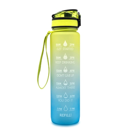 Motivational Tritan Water Bottle with Time Marker Leakproof