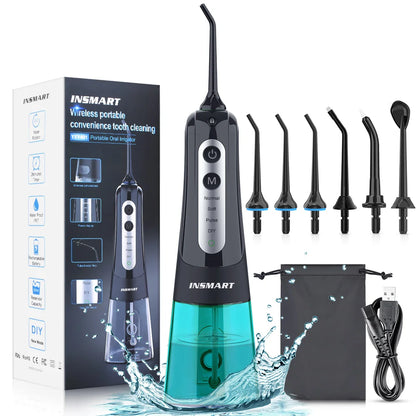 Oral Irrigator Dental Water Flosser Teeth Whitening Waterproof Portable Dental Water Jet Floss 300ML Teeth Cleaner