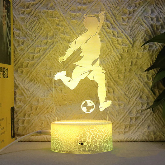 Footballer Cristiano Nathan LED 3D Night Light 16 Colors Variable Visual Lighting Living Room Home Decor Gift for Fans